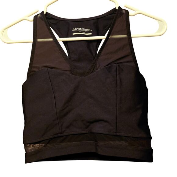 Lanston Sport Other - Lanston Sport black sheer paneled sports bra size small